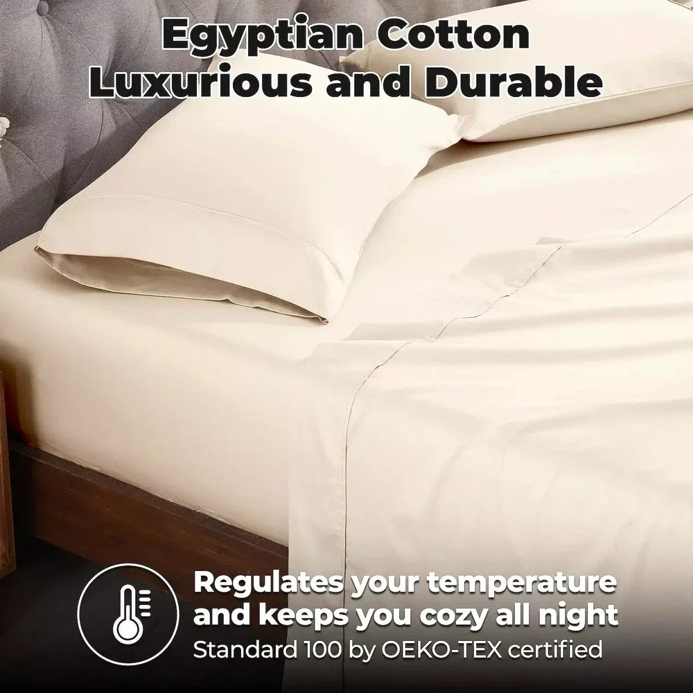 Superior Egyptian Cotton 400 Thread Count Bed Sheet Set Deep Pocket GREY TWIN XL